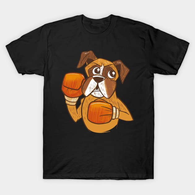 boxer-dog-boxing- T-Shirt by petit-creativ